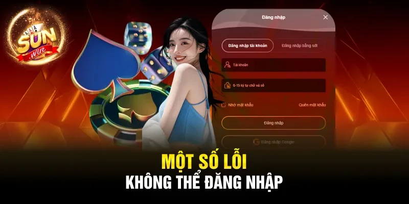 Một số lỗi không thể đăng nhập